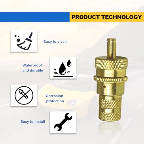 Image of 4 Pieces 6-30 PSI Automatic Tire Deflator Kit, Brass Tire Valve Accessories for Jeep, Car, Truck, Motorcycle, and ATV Tires