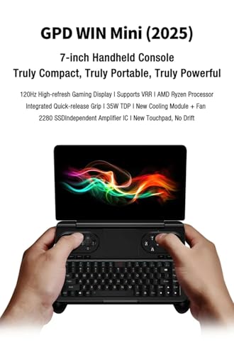 Image of WEELIAO GPD Win Mini 2025 Gaming PC, 7 inch 1080p Touchscreen with AMD Ryzen 7 8840U, 16GB RAM, 1TB SSD