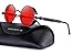 MERRY'S Gothic Steampunk Sunglasses for Women Men Round Lens Metal Frame S567(Black&Red, 46)