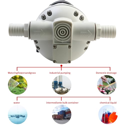 Image of DC12V DEF Transfer Pump for Diesel Exhaust Fluid (DEF) Drum Compatible Power Cord Diaphragm Irrigation Self priming Electric water pump 10.6 GPM 23PSI, 14.3lb, Lift 11m, Power 350W