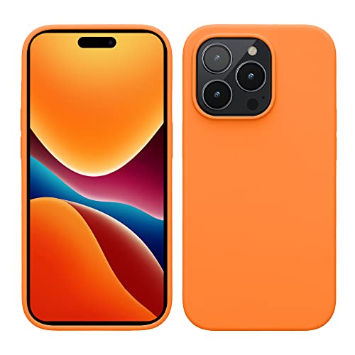 kwmobile Case for iPhone 14 Pro Case - Slim Soft TPU Silicone Cover - Works with Wireless Charging - Fruity Orange