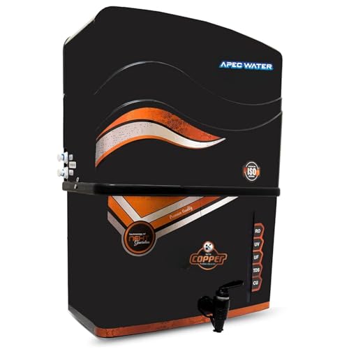 Image of Apec Water Copper RO Water Purifier |12 Liter Storage | RO+CU+UV+UF+TDS+PF | Best Water Filter for Home Drinking (Made In India) Black