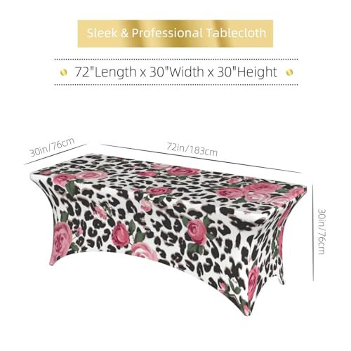 Nappe léopard extensible 1,8 m lavable pour décoration de table de banquet