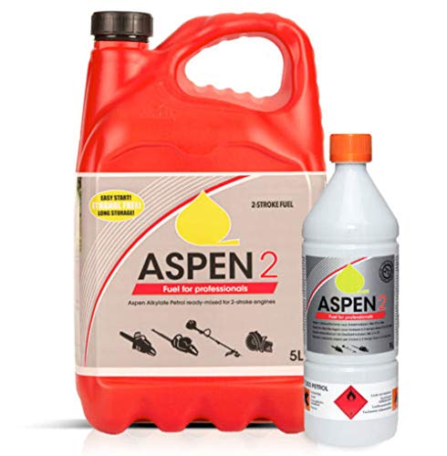 Aspen 2 Takt Gemisch Sonderkraftstoff Alkylat Benzin ist mit einem biologisch abbaubaren 2 Takt Öl gemischt 5 Liter