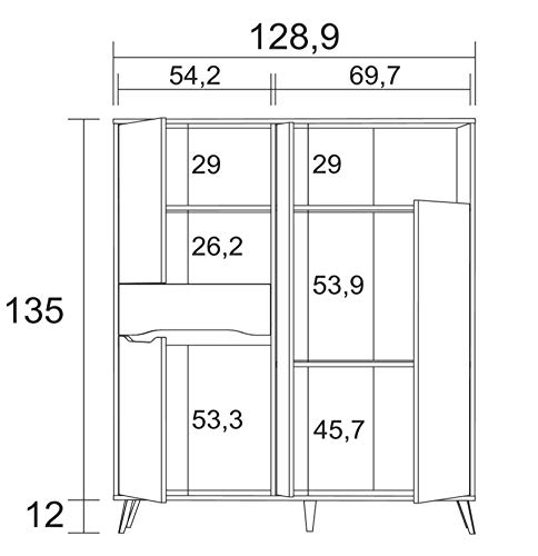 Fabrikit-Aparador-Alto-Salon-Comedor-Atenea-Mueble-Auxiliar-Estilo-Moderno-Shamal-Pizarra-129x147x40-cm Fabrikit-Aparador-Alto-Salon-Comedor-Atenea-Mueble-Auxiliar-Estilo-Moderno-Shamal-Pizarra-129x147x40-cm