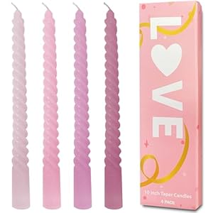 Topsics Rosa Spiralförmige Spitzkerzen, 4 Stück