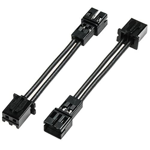 CRJ 2-Pin Mini XH 2.5mm Female to Micro PH 2.0mm Male Connector Adapter Cable for Cooling Fans, Sensors, and Other Devices (2-Pack)
