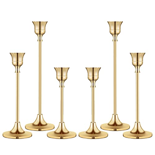 Candlestick Holders,Taper Candle Holder for Candlesticks Gold Brass Vintage Candle Stick Candle Holder Candelabra Candle Holder for Fireplace Party Dining Home