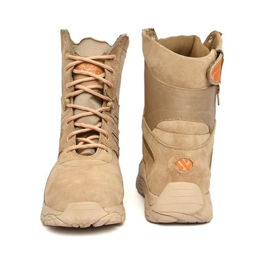Image of Rapid Response Army & Tactical Boot for Men | Side Zip Genuine Leather Lightweight Combat Military Boots | Anti-Skid Outsole | Breathable & Durable