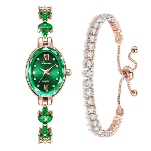 Montre bracelet femme feuille vert en quartz et simili cuir