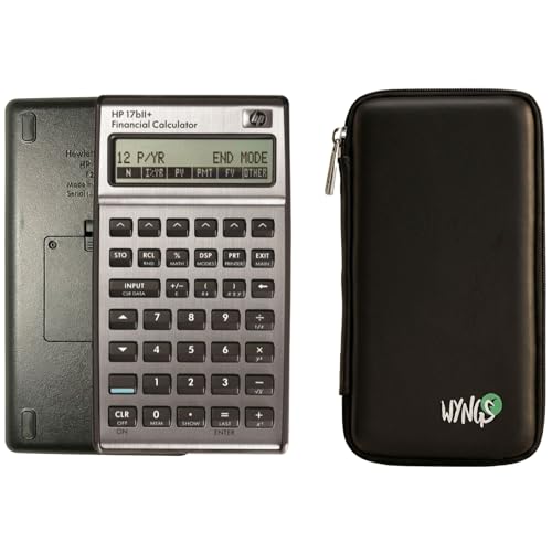 Calculadora financeira HP 17BII+ - 17B II Plus + capa protetora WYNGS preta