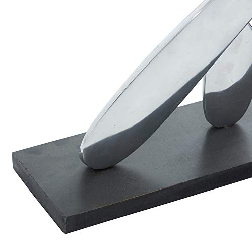 Deco 79 Aluminum Utensils Sculpture With Black Base, 13" X 4" X 17", Silver #TOP3