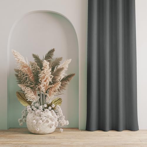 Image of LaVichitra Polyester Thermal Insulated 3 Layered Solid Blackout Opaque Window Curtain (5 ft, Grey)