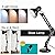 XXRBB LED Desk Lamp with Clamp, Swing Arm Architect Task Lamp, 3 Light Colours Adjustable Multi-Joint, USB Powered, Black