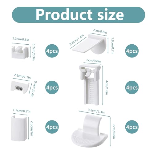 4 Kit 24 Stück Plissee Klemmträger Set Universelle Klemmfix Halterung Ohne Bohren Ideal Für Reparatur Und Austausch Von Plissee Zubehör Für Fenster Und Türen
