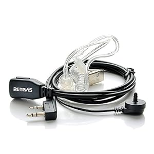 Retevis Walkie Talkie Earpiece, 2 Pin Security Headset, Surveillance Earpiece Compatible for Retevis RT24 RT27 eSynic UV…