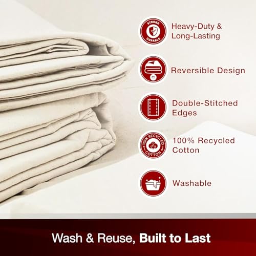 Image of 8 Oz Canvas Safety Drop Cloth, 5' x 8', (Pack Of 8)