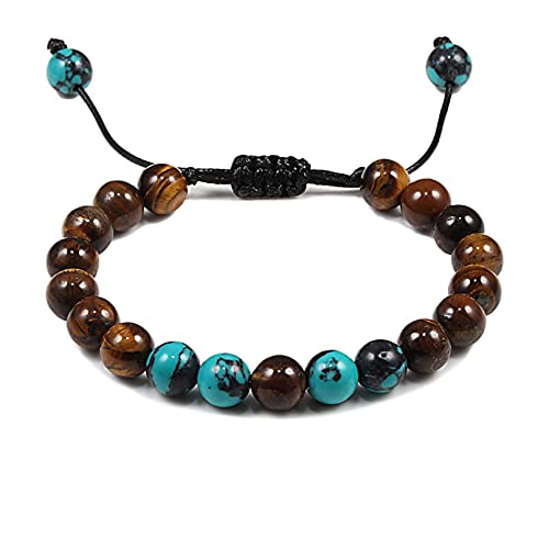Bracelet pierre naturelle 8mm tressé main pour un style quotidien élégant
