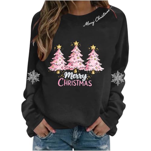 Buupiuu Christmas Sweatshirt for Women Xmas Tree Graphic Crew Neck Pullover - image 2