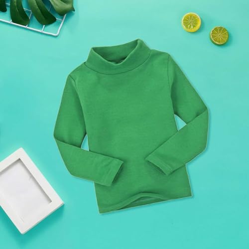 Little Girls Boys Long Sleeve Tee Shirts Soft Turtleneck Layering Pullover Slim Stretchy Tops3