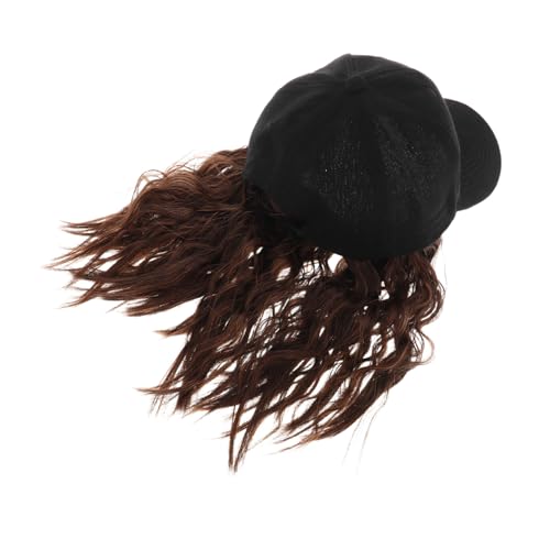 NOLITOY ウィッグキャップ 女性のためのビーニーかつら 髪型帽子 野球帽かつら ヘアハット 女性のための巻き毛の の帽子 女性用ウィッグショートヘア 布 Light Brown