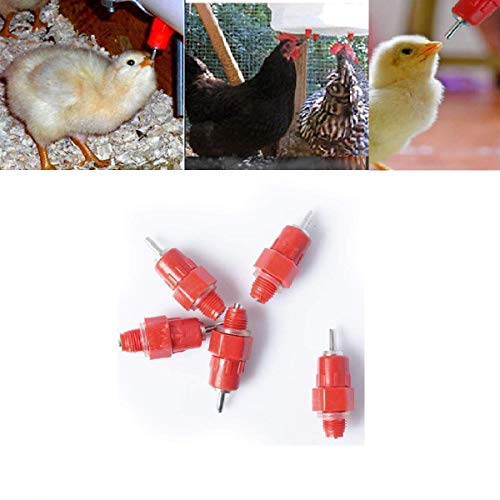 Water Teat Waterer Chicken Feeder Poultry Supplies Hen Screw in Style Easy to Clean Applications Wide 5 Pcs