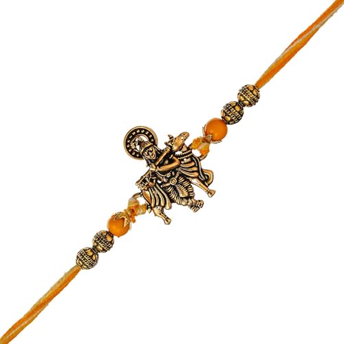 Image of eCraftIndia Krishna Playing Flute with Cow Designer Rakhi | Raksha Bandhan Rakhi for Bhai Bhaiya | Best Bro Ever Fridge Magnet | Roli Chawal Pack