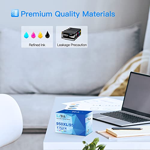 Lxtek Compatible Ink Cartridge Replacement For Hp 950 950Xl 951 951Xl To Compatible With Officejet Pro 8600 8610 8620 8630 8100 8625 8615 276Dw Printer Tray (2 Black, 1 Yellow, 1 Magenta, 1 Cyan) #TOP1