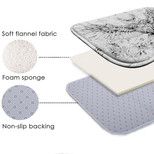 Tapis de bain hibou 780 en mousse à mémoire de forme ultra absorbant design moderne L