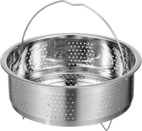 Image of Steamer Basket Metal Insert Steaming Rack For Rice Cooker Steamer Basket With Handle For Vegetables, Fish, Seafood Cooking Warmer Kitchen Strainer Kitchen Cookware Silver (1ps /20 * 9 * 7 CM)