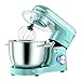 Aucma Robot Pâtissier Multifonctions,6.2 L Robot Cuisine,Robot Mixeur Pâtisserie Robot avec Fouet à Fils, Batteur,Crochet à Pétrin,6 Vitesses Batteur Electrique avec Fonction Pulse,1400W,Bleu