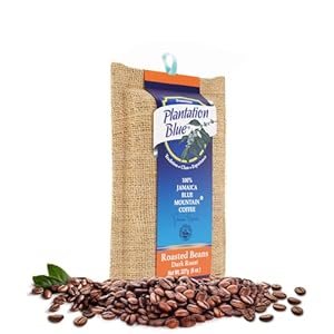Plantation Blue 100% Jamaica Blue Mountain Single-Origin Gourmet Coffee Premium Dark Roasted Whole Bean, Handpicked High Altitude Beans with Ultimate Jamaican Coffee Experience, 8oz 4 419GVJkpBBL. SS300