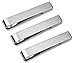 3 Pc Set Tie Bar Clip Wedding Party Collection 1.9" Brushed Silver Finish Gift-Boxed