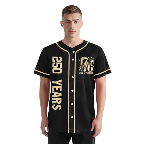 Jersey personalizado de béisbol Aniversario 250 años América, nombre y número patriótico 1776-2016, camiseta de softbol miniatura 2