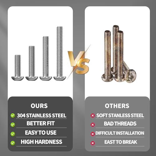 550-Pcs-Screws-Bolts-and-Nuts-Assortment-Kit-Metric-Machine-Screws-and-Nuts-and-Bolts-and-Flat-Washers-M3M4M5-Slotted-Pan-Head-Hex-Bolts-and-Nuts-Sets-B