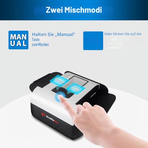 Shufflebox S1 automatischer Kartenmischer mit 2000mAh wiederaufladbarer eingebauter Batterie, 2-Deck-Ultra leise Shuffling-Maschine