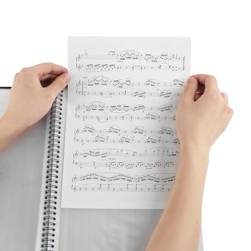 50 Pockets Portfolio Binder with Plastic Sleeves, Presentation Book Display 100 Pages File Folder for Artwork, Sheet Music, Document, Diamond Painting - Thumbnail 3
