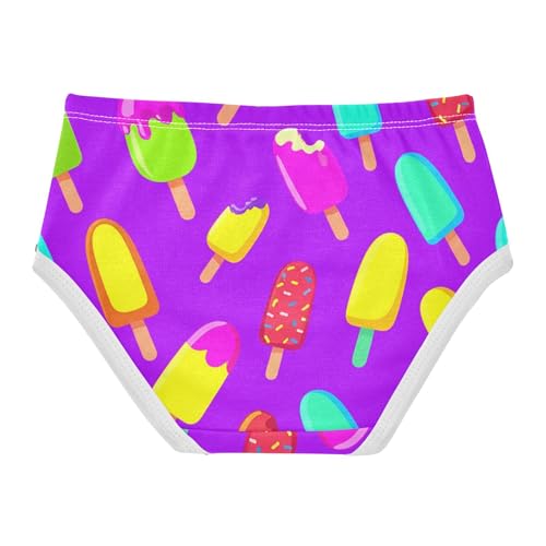 Cotton Toddler Underwear Floral Colorful Cartoon Popsicles Purple Panties for Girl Animals Briefs Girls Undies 2t2