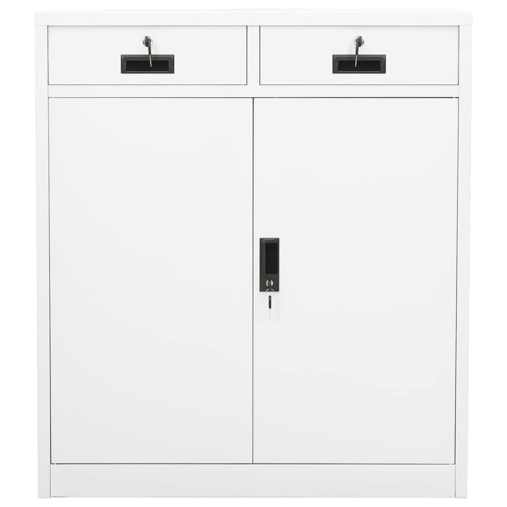 Armadio da ufficio, autoportante, in metallo, per aziende, ufficio, scuola, bianco, 90 x 40 x 102 cm