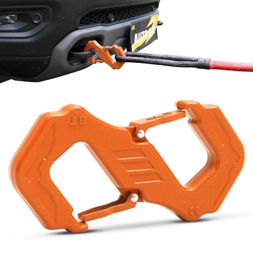 Image of 3 /8 inch S Tow Hook, G80 Steel Quick Winch Shackle 33,000Lbs Break Strength, Heavy Duty Off-Road Recovery Connect Hook for SUV, Truck, Trailer & Towing Applications, Orange