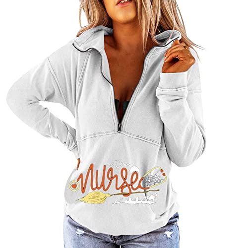 NHNKB Halloween Hoodie Damen Sweatshirt Damen Schwarz Langarm Sweatshirt...