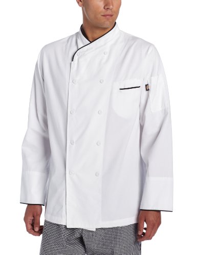 Dickies Men's Big and Tall White Egyptian Cotton Chef Coat, 5X-Large