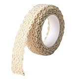 Beige 2 Yards Self-Adhesive Lace Washi Tape, Cotton Fabric Ribbon Trim, Decorative Sticky Tape for DIY Crafts, Scrapbook, Card Making, Wedding Album, and Embellishment Projects, Ribbons