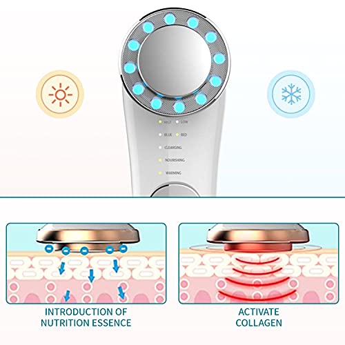Face Massager, Portable Handheld High Frequency Skin Care Tools with Red/Blue Light therapy,Facial Massager for Tightening & Lifting