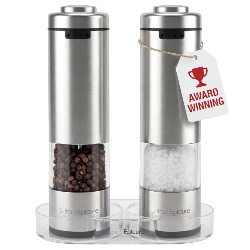 Latent Epicure Electric Salt and Pepper Grinder Set, USB-C...
