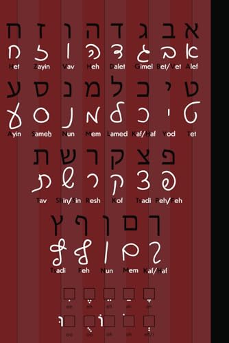 Hebrew Notebook With Print and Script Aleph Bet and Vowel Chart Ruby Red: Right to Left Composition (120 pages, 6