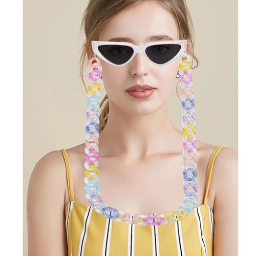 Image of Acrylic Glasses Chain Holder for Women Sunglasses Lanyard Necklace Decorative Chain Eyewear Retainer Eyeglass Strap