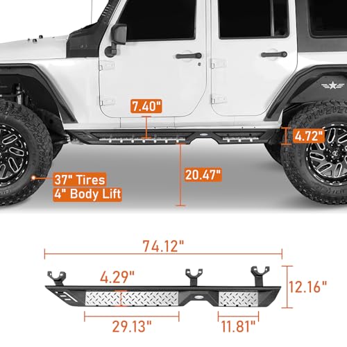Estribos laterales para Jeep Wrangler JK 2007-2018 miniatura 5