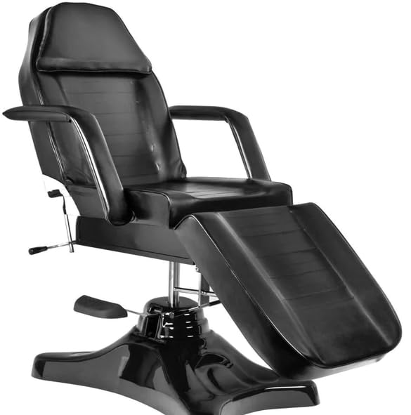 Generisch Professionelle Hydraulische Kosmetikliege Schwarz – Drehbarer Kosmetikstuhl für Beauty Salon, Spa, Wimpern & PMU