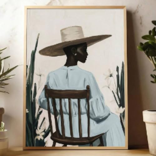 Femme africaine abstraite sur toile pour habiller un mur vide